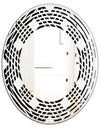 Monochrome Geometric Pattern II - Modern Round or Oval Wall Mirror - Wave