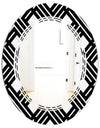 Monochrome Geometric Pattern II - Modern Round or Oval Wall Mirror - Triple C