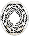 Monochrome Geometric Pattern II - Modern Round or Oval Wall Mirror - Whirl