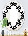 Monochrome Geometric Pattern II - Modern Round or Oval Wall Mirror - Quatrefoil