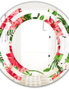 Tropical Leaves and Flowers I - Cottage Round or Oval Wall Mirror - Space