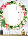 Tropical Leaves and Flowers I - Cottage Round or Oval Wall Mirror - Leaves