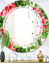 Tropical Leaves and Flowers I - Cottage Round or Oval Wall Mirror - Triple C