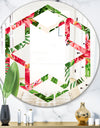 Tropical Leaves and Flowers I - Cottage Round or Oval Wall Mirror - Hexagon Star