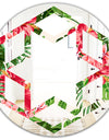 Tropical Leaves and Flowers I - Cottage Round or Oval Wall Mirror - Hexagon Star