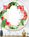 Tropical Leaves and Flowers I - Cottage Round or Oval Wall Mirror - Quatrefoil