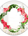 Tropical Leaves and Flowers I - Cottage Round or Oval Wall Mirror - Quatrefoil