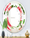 Tropical Leaves and Flowers I - Cottage Round or Oval Wall Mirror - Space