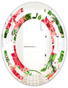 Tropical Leaves and Flowers I - Cottage Round or Oval Wall Mirror - Space