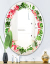 Tropical Leaves and Flowers I - Cottage Round or Oval Wall Mirror - Leaves