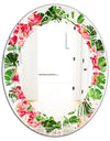 Tropical Leaves and Flowers I - Cottage Round or Oval Wall Mirror - Leaves