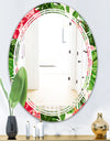 Tropical Leaves and Flowers I - Cottage Round or Oval Wall Mirror - Triple C