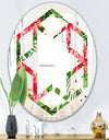 Tropical Leaves and Flowers I - Cottage Round or Oval Wall Mirror - Hexagon Star