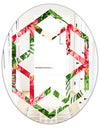 Tropical Leaves and Flowers I - Cottage Round or Oval Wall Mirror - Hexagon Star