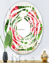 Tropical Leaves and Flowers I - Cottage Round or Oval Wall Mirror - Whirl