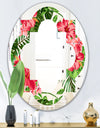 Tropical Leaves and Flowers I - Cottage Round or Oval Wall Mirror - Quatrefoil