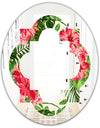 Tropical Leaves and Flowers I - Cottage Round or Oval Wall Mirror - Quatrefoil