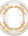 Retro Ethnic Abstract Kaleidoscope Design - Modern Round or Oval Wall Mirror - Space