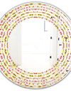 Retro Ethnic Abstract Kaleidoscope Design - Modern Round or Oval Wall Mirror - Wave