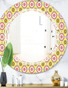 Retro Ethnic Abstract Kaleidoscope Design - Modern Round or Oval Wall Mirror - Triple C