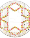 Retro Ethnic Abstract Kaleidoscope Design - Modern Round or Oval Wall Mirror - Hexagon Star