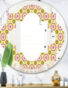 Retro Ethnic Abstract Kaleidoscope Design - Modern Round or Oval Wall Mirror - Quatrefoil