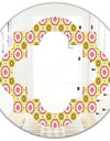 Retro Ethnic Abstract Kaleidoscope Design - Modern Round or Oval Wall Mirror - Quatrefoil