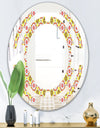 Retro Ethnic Abstract Kaleidoscope Design - Modern Round or Oval Wall Mirror - Space