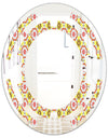 Retro Ethnic Abstract Kaleidoscope Design - Modern Round or Oval Wall Mirror - Space