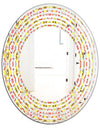 Retro Ethnic Abstract Kaleidoscope Design - Modern Round or Oval Wall Mirror - Wave