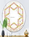 Retro Ethnic Abstract Kaleidoscope Design - Modern Round or Oval Wall Mirror - Hexagon Star