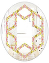Retro Ethnic Abstract Kaleidoscope Design - Modern Round or Oval Wall Mirror - Hexagon Star