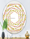 Retro Ethnic Abstract Kaleidoscope Design - Modern Round or Oval Wall Mirror - Whirl