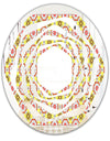 Retro Ethnic Abstract Kaleidoscope Design - Modern Round or Oval Wall Mirror - Whirl
