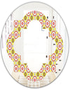 Retro Ethnic Abstract Kaleidoscope Design - Modern Round or Oval Wall Mirror - Quatrefoil