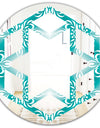 Retro Turquoise Pattern - Modern Round or Oval Wall Mirror - Hexagon Star