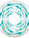 Retro Turquoise Pattern - Modern Round or Oval Wall Mirror - Whirl
