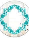 Retro Turquoise Pattern - Modern Round or Oval Wall Mirror - Quatrefoil