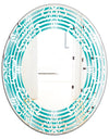 Retro Turquoise Pattern - Modern Round or Oval Wall Mirror - Wave