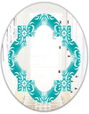 Retro Turquoise Pattern - Modern Round or Oval Wall Mirror - Quatrefoil