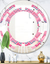 Abstract Retro Geometric III - Modern Round or Oval Wall Mirror - Space