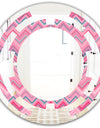 Abstract Retro Geometric III - Modern Round or Oval Wall Mirror - Space