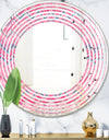 Abstract Retro Geometric III - Modern Round or Oval Wall Mirror - Wave
