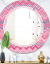 Abstract Retro Geometric III - Modern Round or Oval Wall Mirror - Triple C