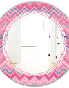 Abstract Retro Geometric III - Modern Round or Oval Wall Mirror - Triple C