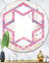 Abstract Retro Geometric III - Modern Round or Oval Wall Mirror - Hexagon Star