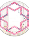 Abstract Retro Geometric III - Modern Round or Oval Wall Mirror - Hexagon Star