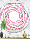 Abstract Retro Geometric III - Modern Round or Oval Wall Mirror - Whirl