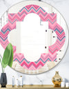 Abstract Retro Geometric III - Modern Round or Oval Wall Mirror - Quatrefoil