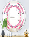 Abstract Retro Geometric III - Modern Round or Oval Wall Mirror - Space